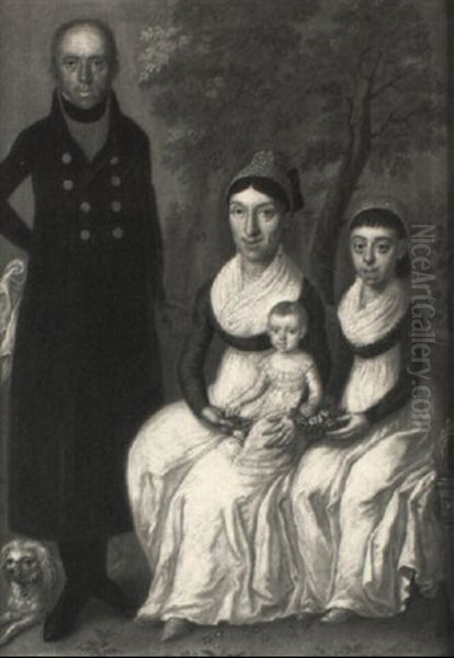 Gruppenbildnis Einer Familie Oil Painting by Johann Nepomuk de LaCroce