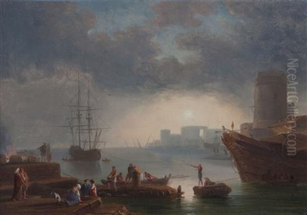 La Croix De Marseille, Circa 1750 Oil Painting by Charles Francois Lacroix