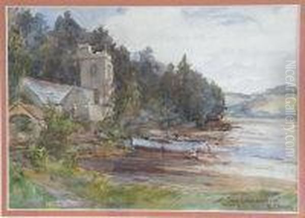 St. Just Church Oil Painting by Sidney James Beer