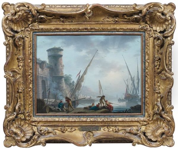 Marine Oil Painting by Charles Francois Lacroix