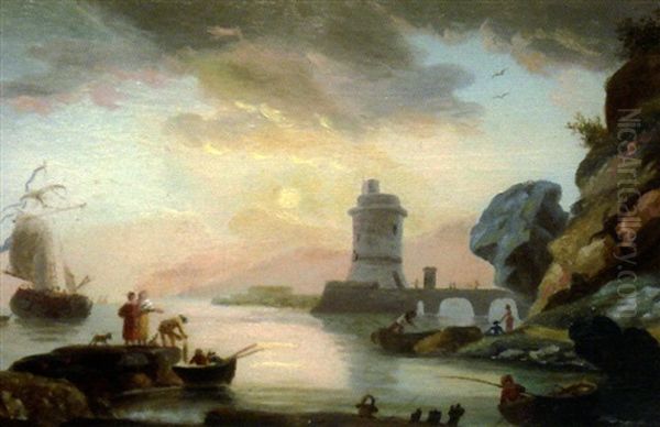 Cote Mediterraneenne Oil Painting by Charles Francois Lacroix