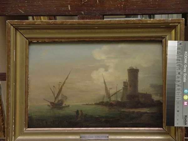 Marine Oil Painting by Charles Francois Lacroix