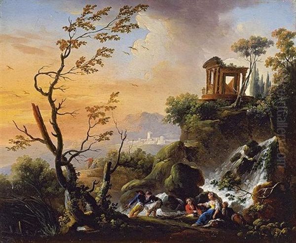 View Of Tivoli Oil Painting by Charles Francois Lacroix