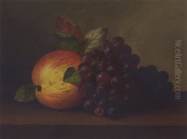 Still Life With Apples And Grapes Oil Painting by Paul Lacroix