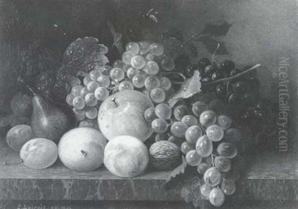 Still Life With Grapes, Apple And Pear Oil Painting by Paul Lacroix