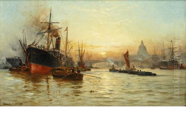 Pool Of London Oil Painting by Charles John de Lacy