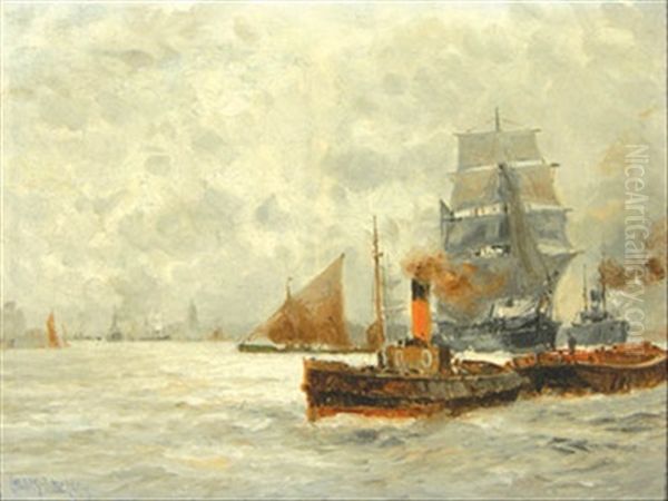 Shipping On The Thames by Charles John de Lacy