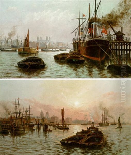 The Tower Of London From London Bridge Oil Painting by Charles John de Lacy