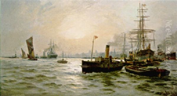 The Pool Of London Oil Painting by Charles John de Lacy