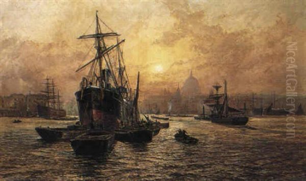 The Pool Of London Oil Painting by Charles John de Lacy