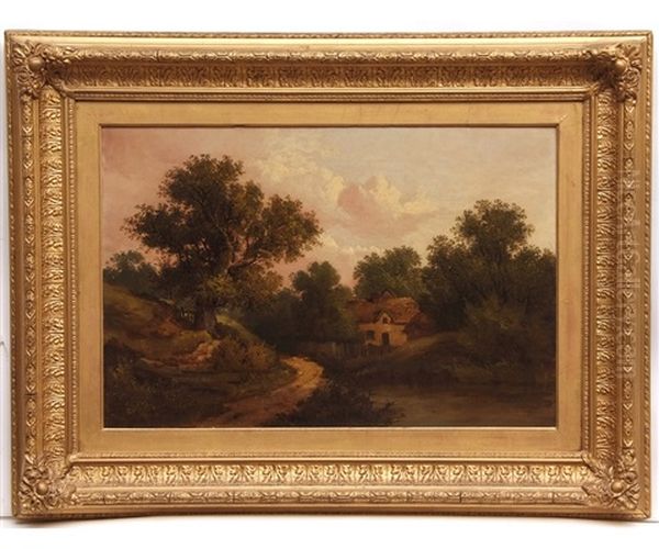 Country Landscape With Cottage Oil Painting by John Berney Ladbrooke