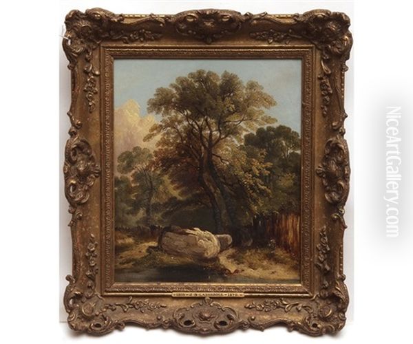 Wooded Landscape Oil Painting by John Berney Ladbrooke