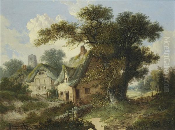 A Country Village by John Berney Ladbrooke