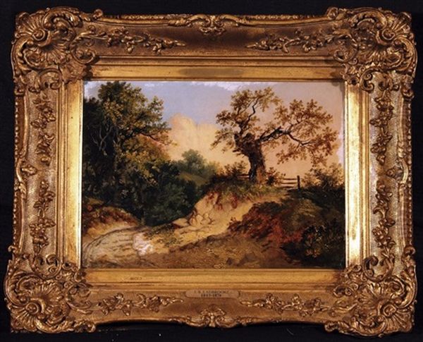 Wooded Lane Oil Painting by John Berney Ladbrooke