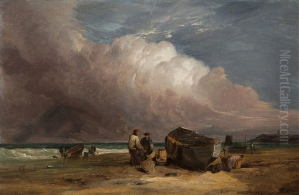 Happisburgh Oil Painting by John Berney Ladbrooke