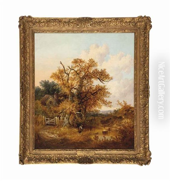 The Old Pond Oil Painting by John Berney Ladbrooke