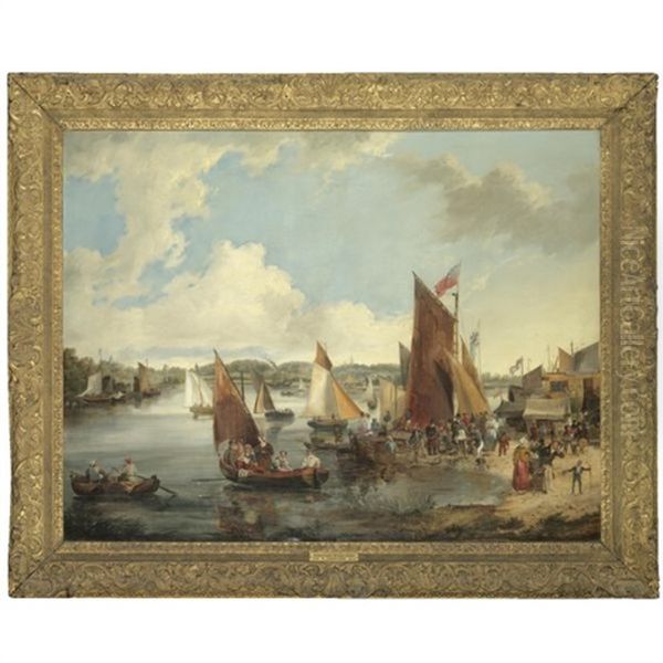 The Water Frolic On The River Bure At Wroxham, Norfolk Oil Painting by John Berney Ladbrooke