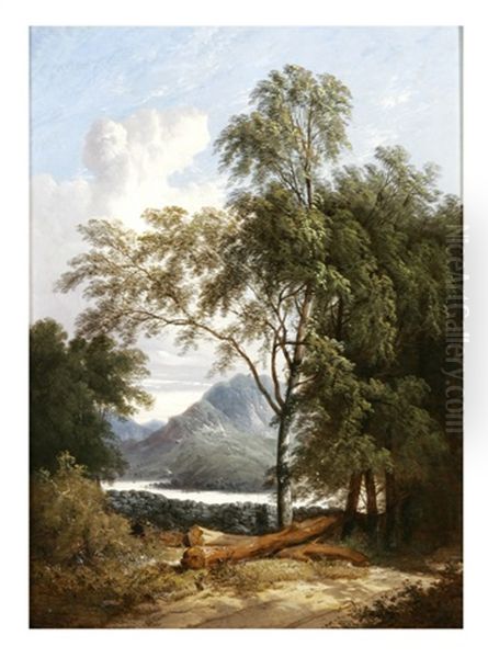 Landscape With Mountains Oil Painting by John Berney Ladbrooke