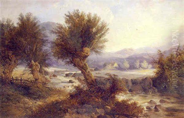 A Wooded River Landscape by John Berney Ladbrooke