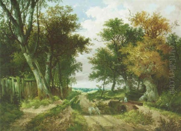 The Ford Oil Painting by John Berney Ladbrooke