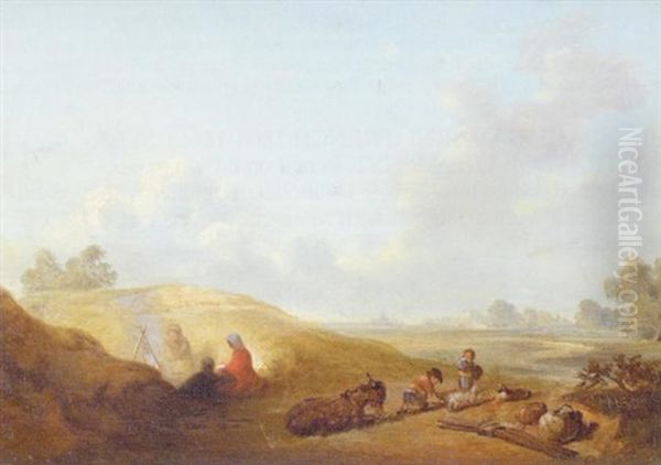 Gypsies On Mousehole Heath, Norwich Oil Painting by Robert Ladbrooke