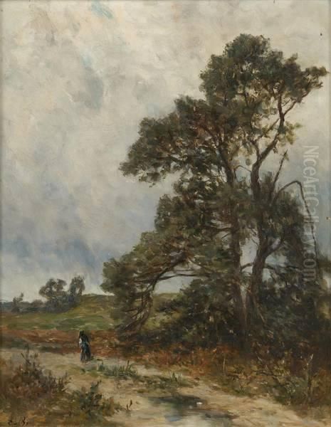 Promeneur Avantl'orage Oil Painting by Euphrosine Beernaert