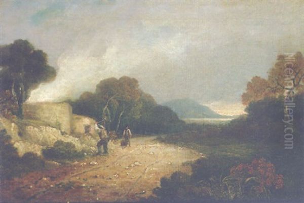 Stonebreakers On A Wooded Path by Robert Ladbrooke