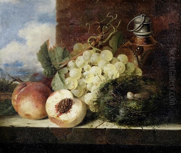 Still Life With Bird's Nest Oil Painting by Edward Ladell