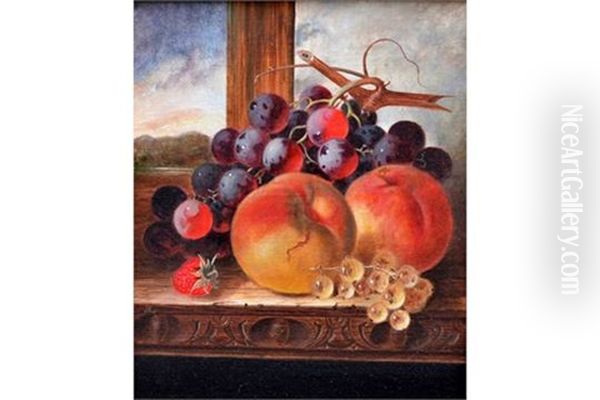 Fruit On A Windowsill Oil Painting by Edward Ladell