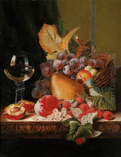 Stillleben Mit Fruchten Und Einem Oil Painting by Edward Ladell