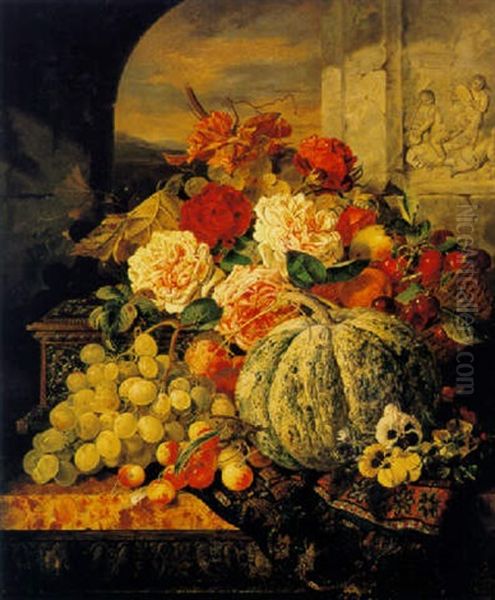 Still Life With Flowers Oil Painting by Edward Ladell