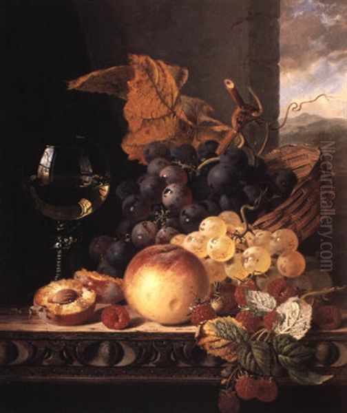 Still Life With Fruit And A Goblet Oil Painting by Edward Ladell