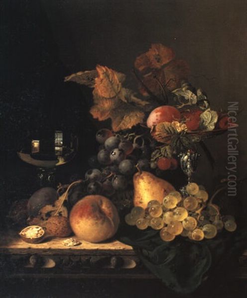 Fruit And Still Life Oil Painting by Edward Ladell