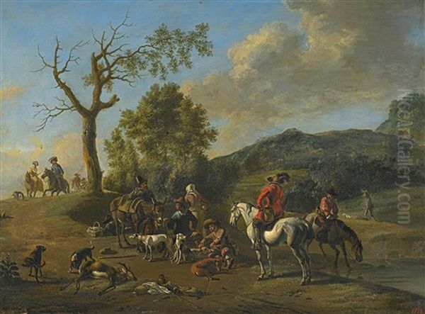 Jagdgesellschaft Oil Painting by Pieter Jacobsz. van Laer