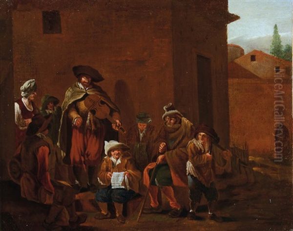 Scene Di Pitocchi Nella Campagna Romana Oil Painting by Pieter Jacobsz. van Laer