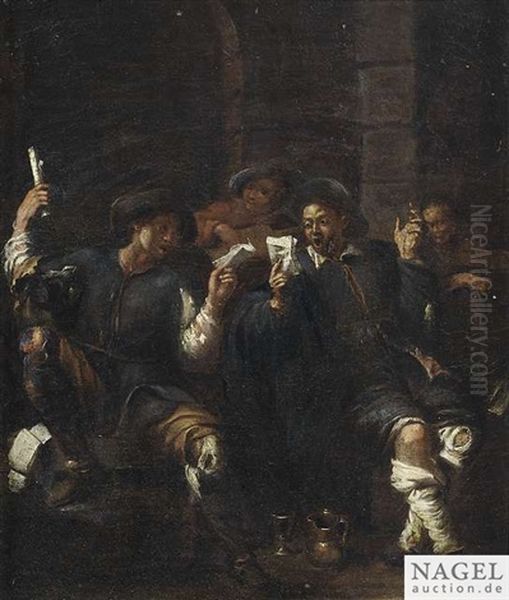 Beggars Making Music And Singing Oil Painting by Pieter Jacobsz. van Laer