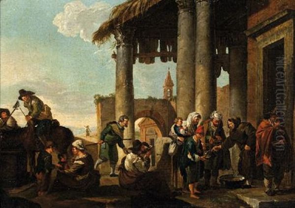 Scena Di Genere Oil Painting by Pieter Jacobsz. van Laer