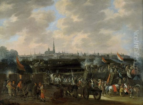 Die Belagerung Von Antwerpen Oil Painting by Pieter Jacobsz. van Laer