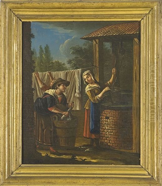 Scena Di Genere Con Lavandaie Oil Painting by Pieter Jacobsz. van Laer