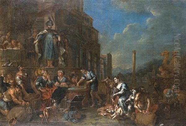 Audience By Caliph Oil Painting by Pieter Jacobsz. van Laer