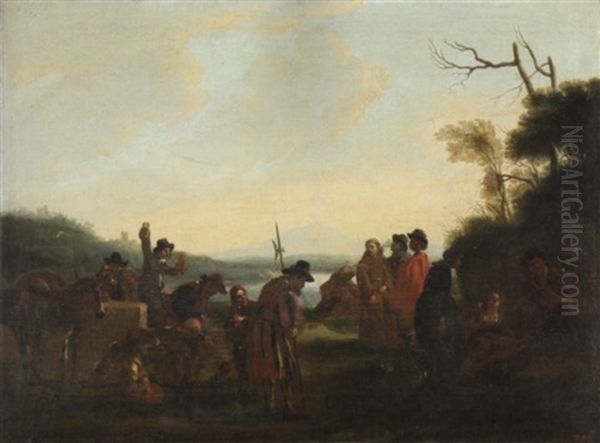 Die Acqua Acetosa Bei Rom Oil Painting by Pieter Jacobsz. van Laer