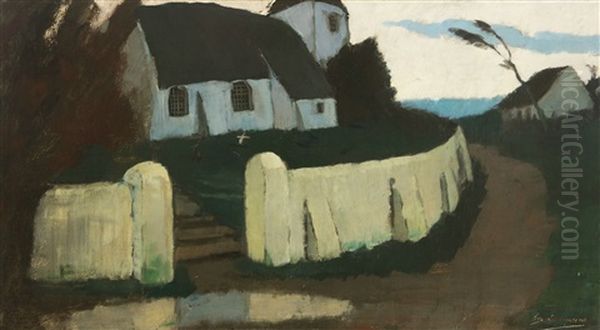 Rural Church (1914) Oil Painting by Eugene Jules Joseph Laermans