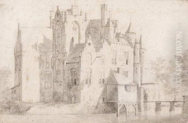 Castle Maurick Oil Painting by Jan Abrahamsz. Beerstraaten