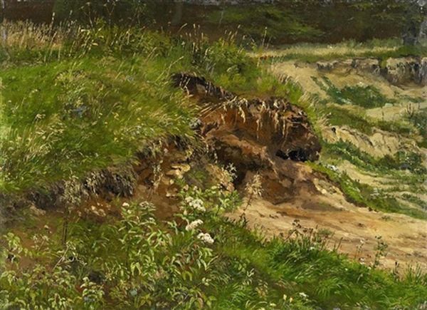 Fuchsbau In Den Dunen. Studie Oil Painting by Thorald Laessoe