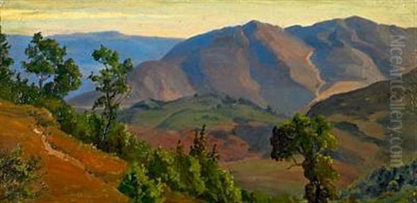 View Of The Sabine Hills Oil Painting by Thorald Laessoe