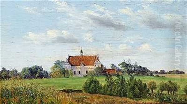 Parti Fra Herregarden Orbaeklunde Pa Fyn Oil Painting by Thorald Laessoe