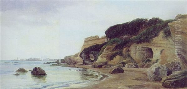 Kystparti Fra Middelhavet Oil Painting by Thorald Laessoe