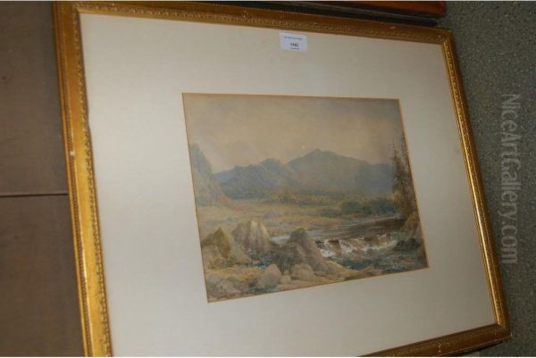 Mountainous River Landscape Oil Painting by George Law Beetholme