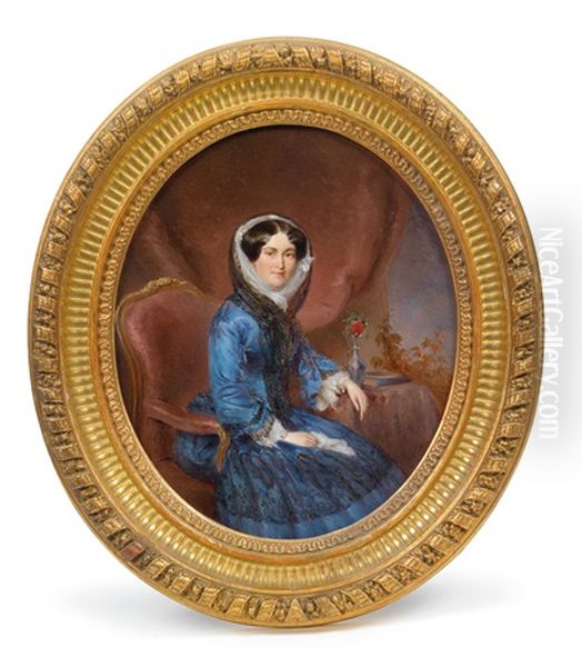 Grafin Theresia Esterhazy, Geb. Prinzessin Von Thurn Und Taxis Oil Painting by Ernst Lafite