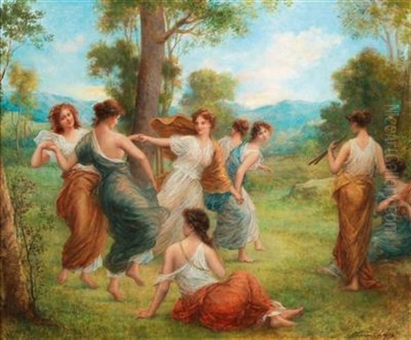 Dancing Muses Oil Painting by Francois Lafon